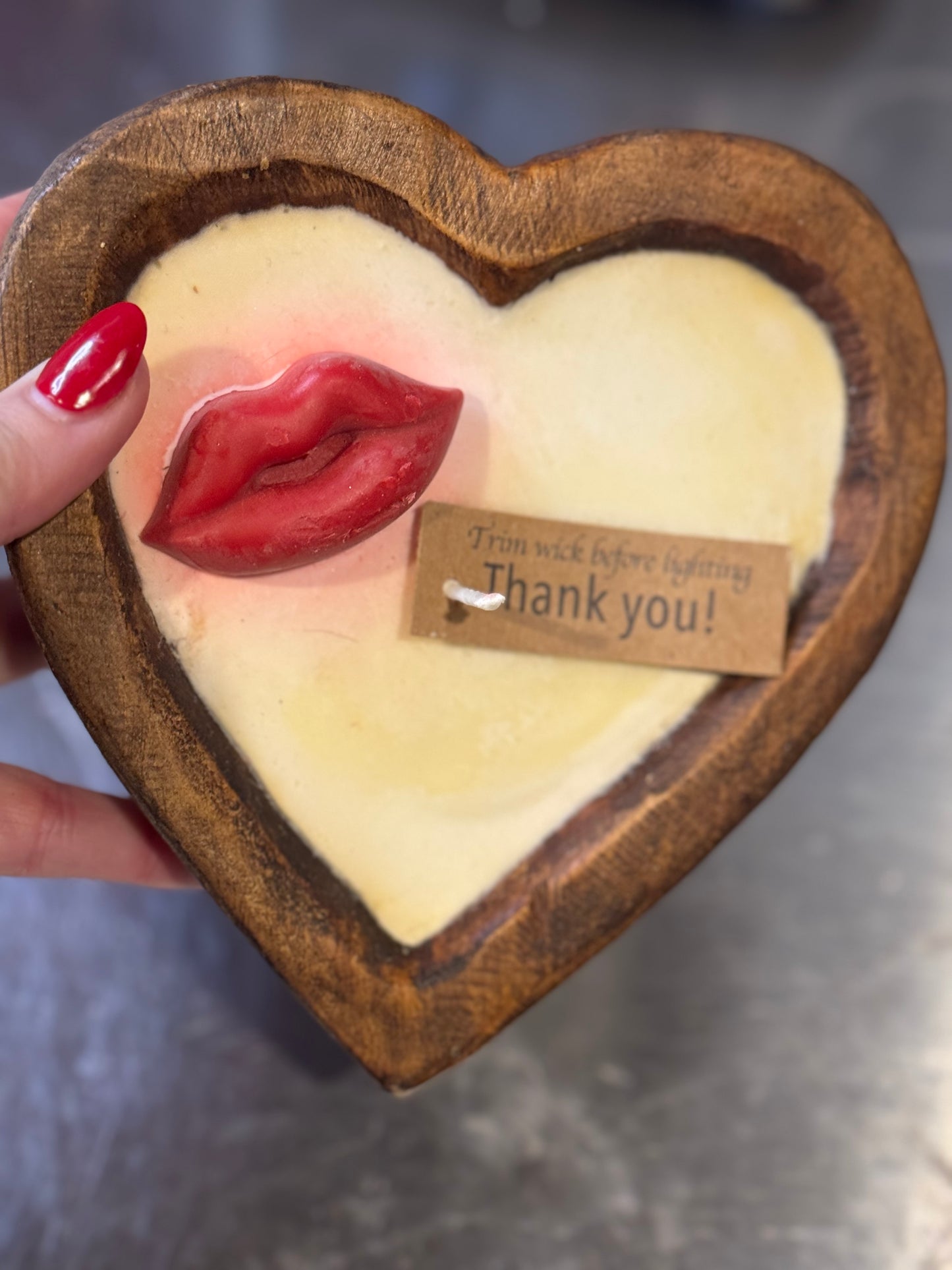 Heart Dough Bowl Candle
