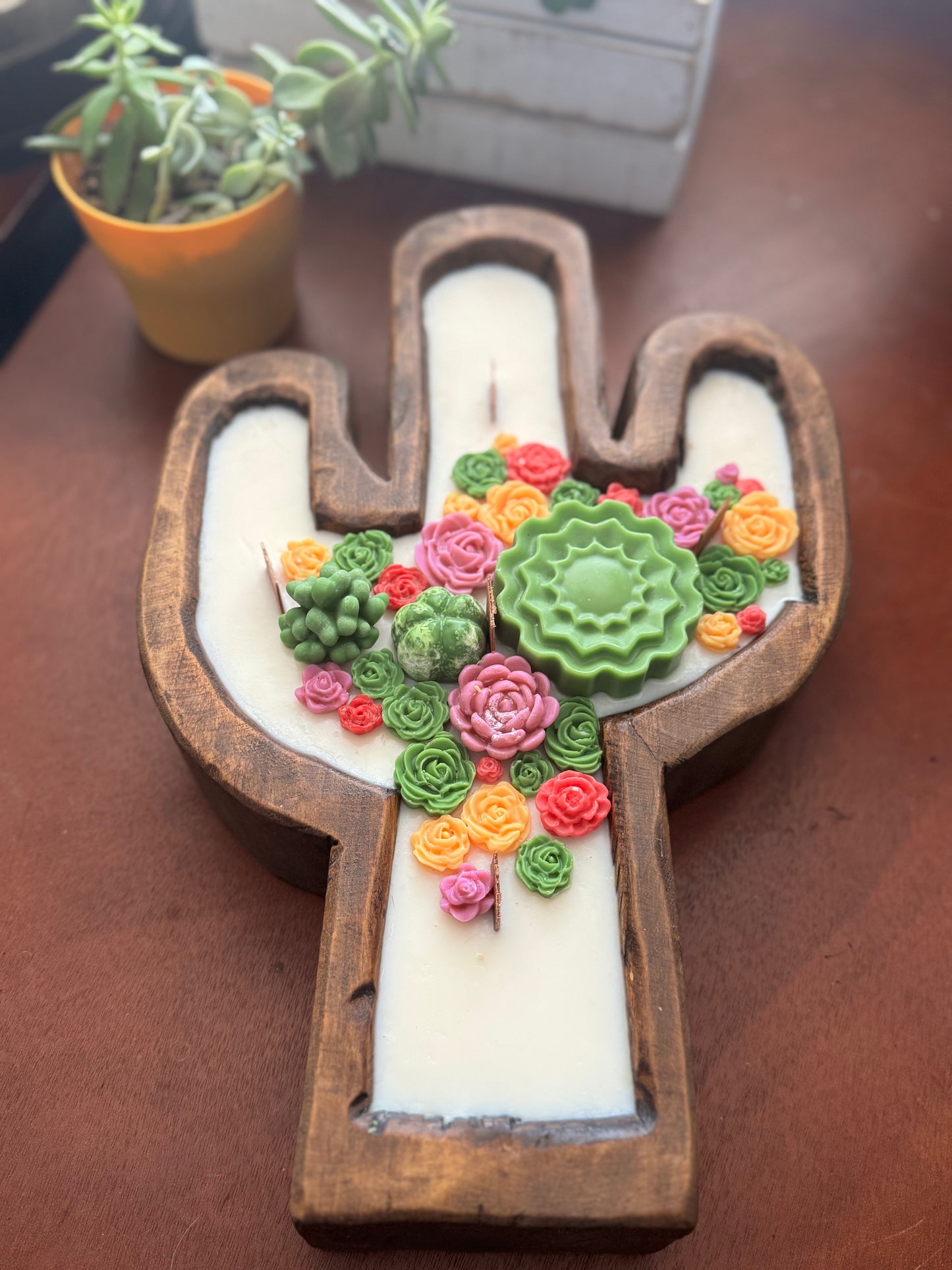 Large Cactus Dough Bowl Candle