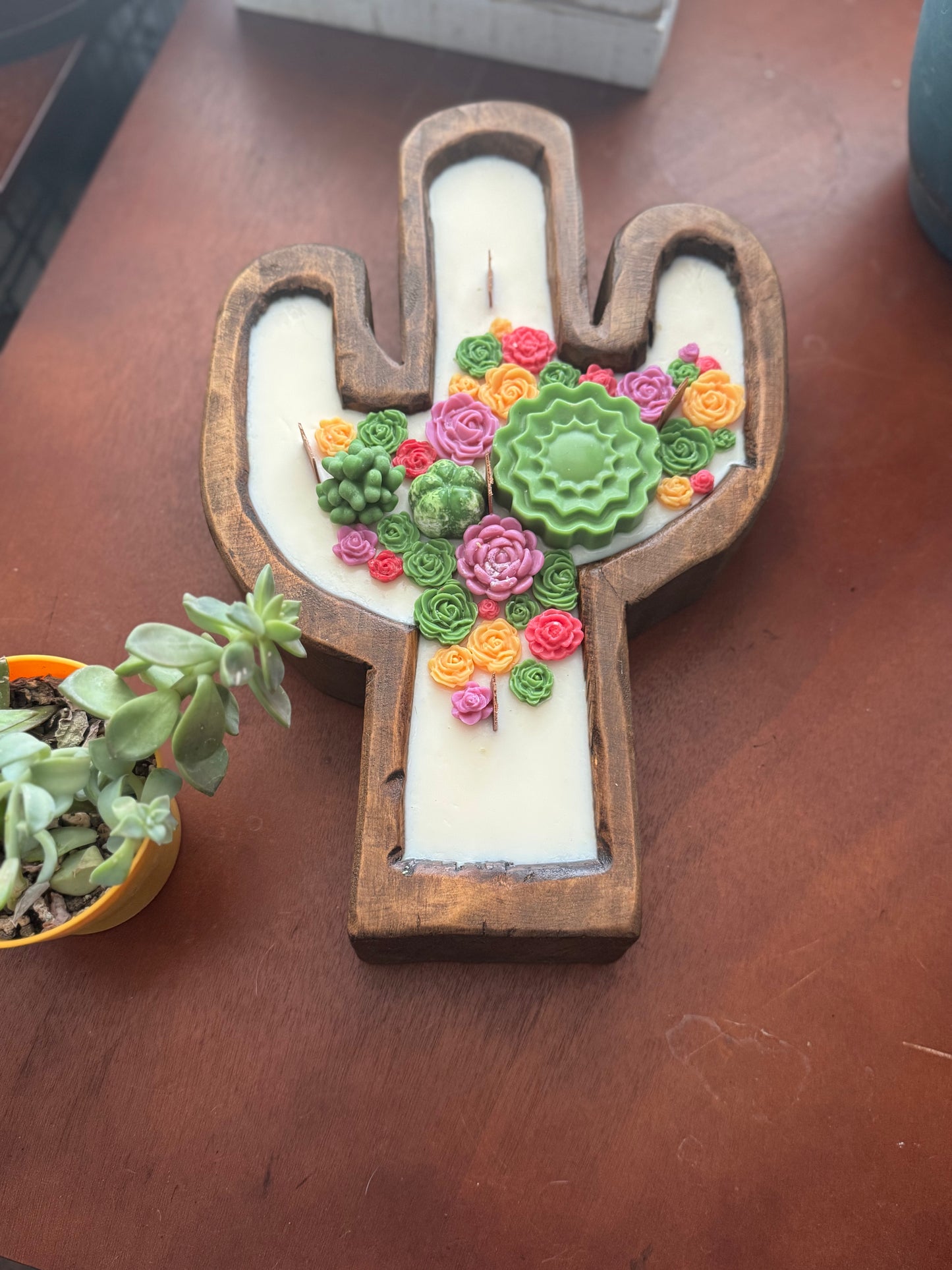 Large Cactus Dough Bowl Candle