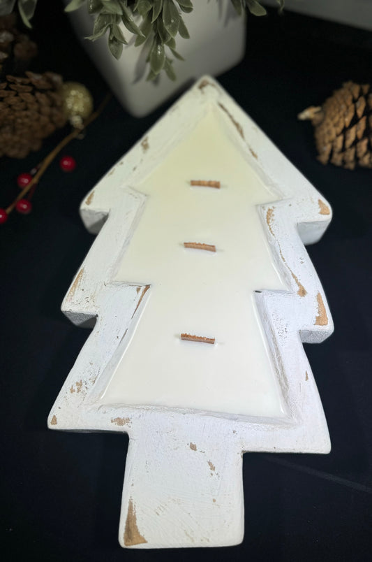 Christmas Tree Dough Bowl Candle