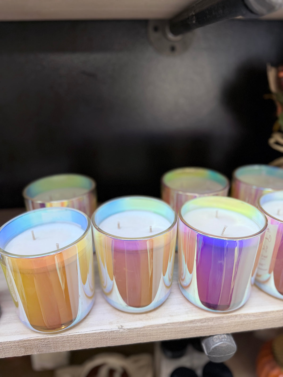 Iridescent Luxury Candle, double Wick Beautiful clean candle