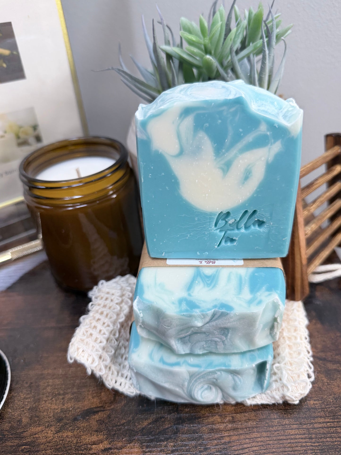 Cool Blue menthol beef tallow soap