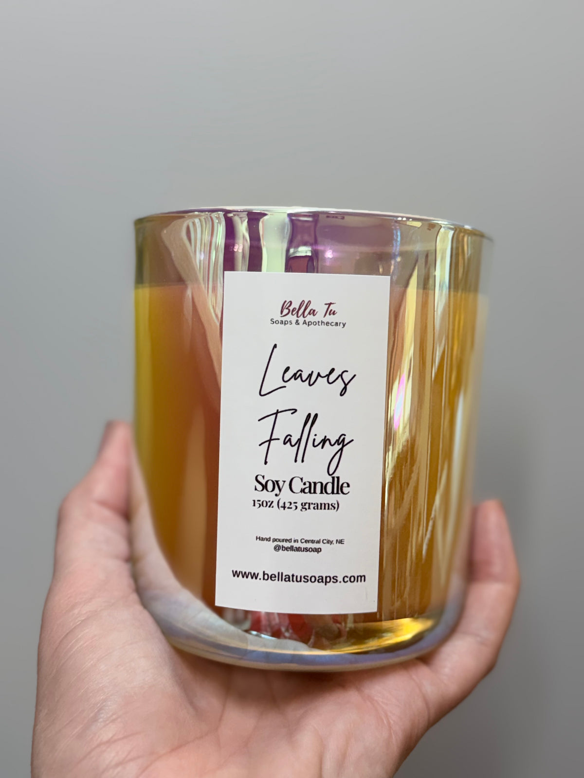 Iridescent Luxury Candle, double Wick Beautiful clean candle