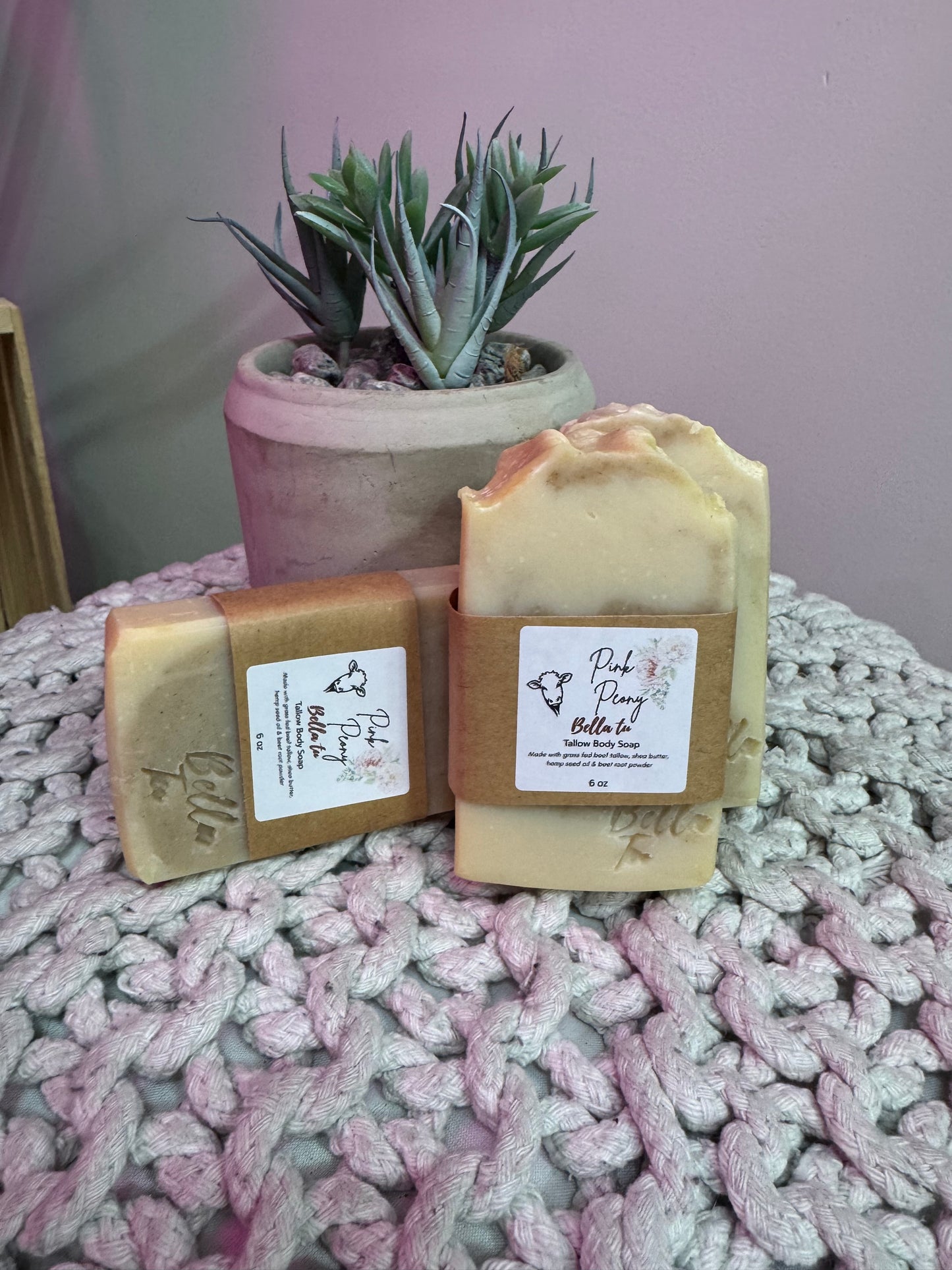Pink Peony Beef Tallow Cold Process soap