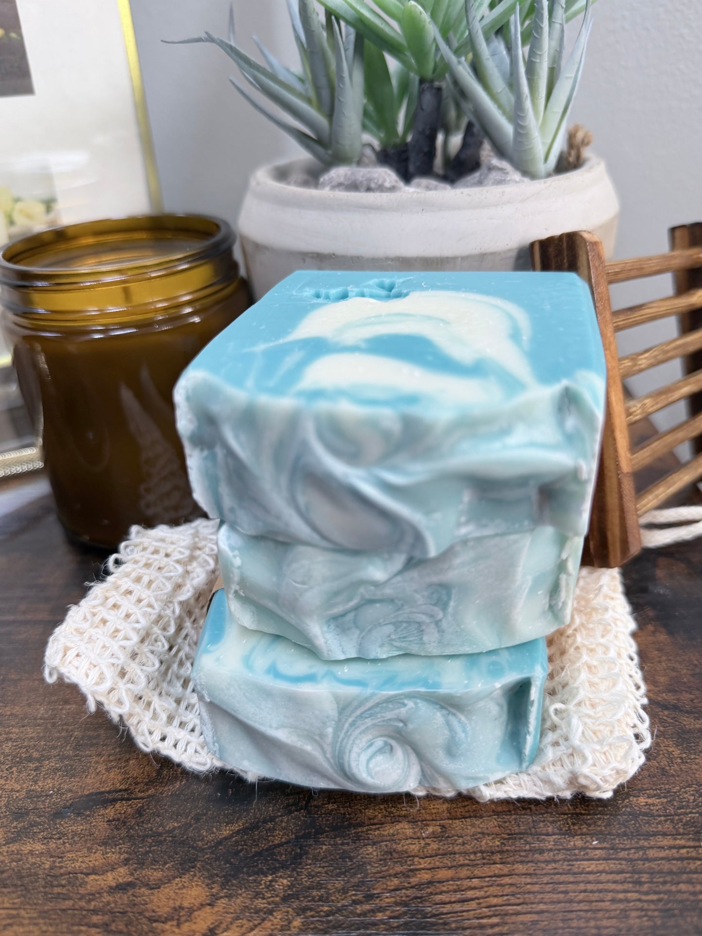 Cool Blue menthol beef tallow soap