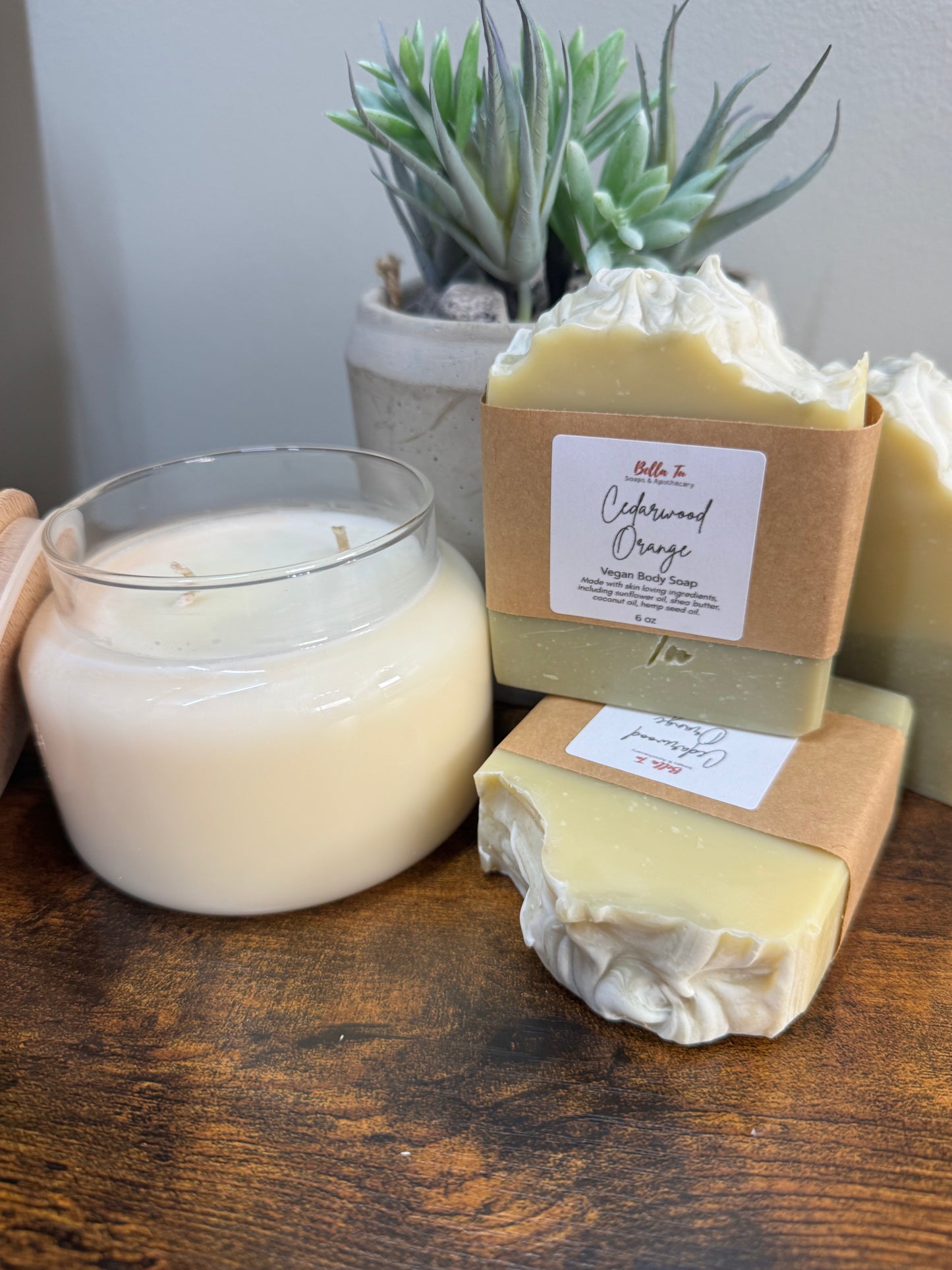 Cedarwood Orange cold process vegan body soap