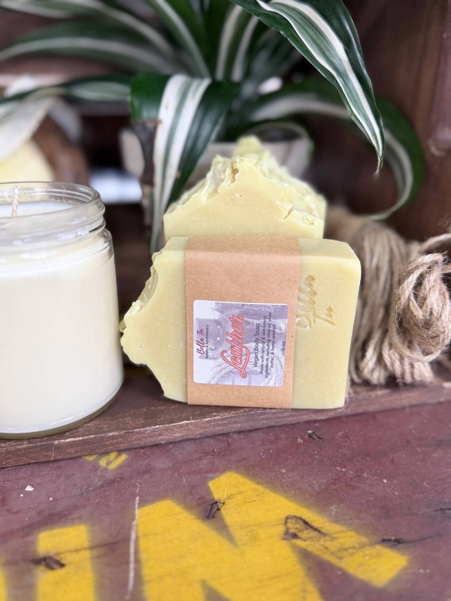 Leather Cold process Soap Artisian vegan soap