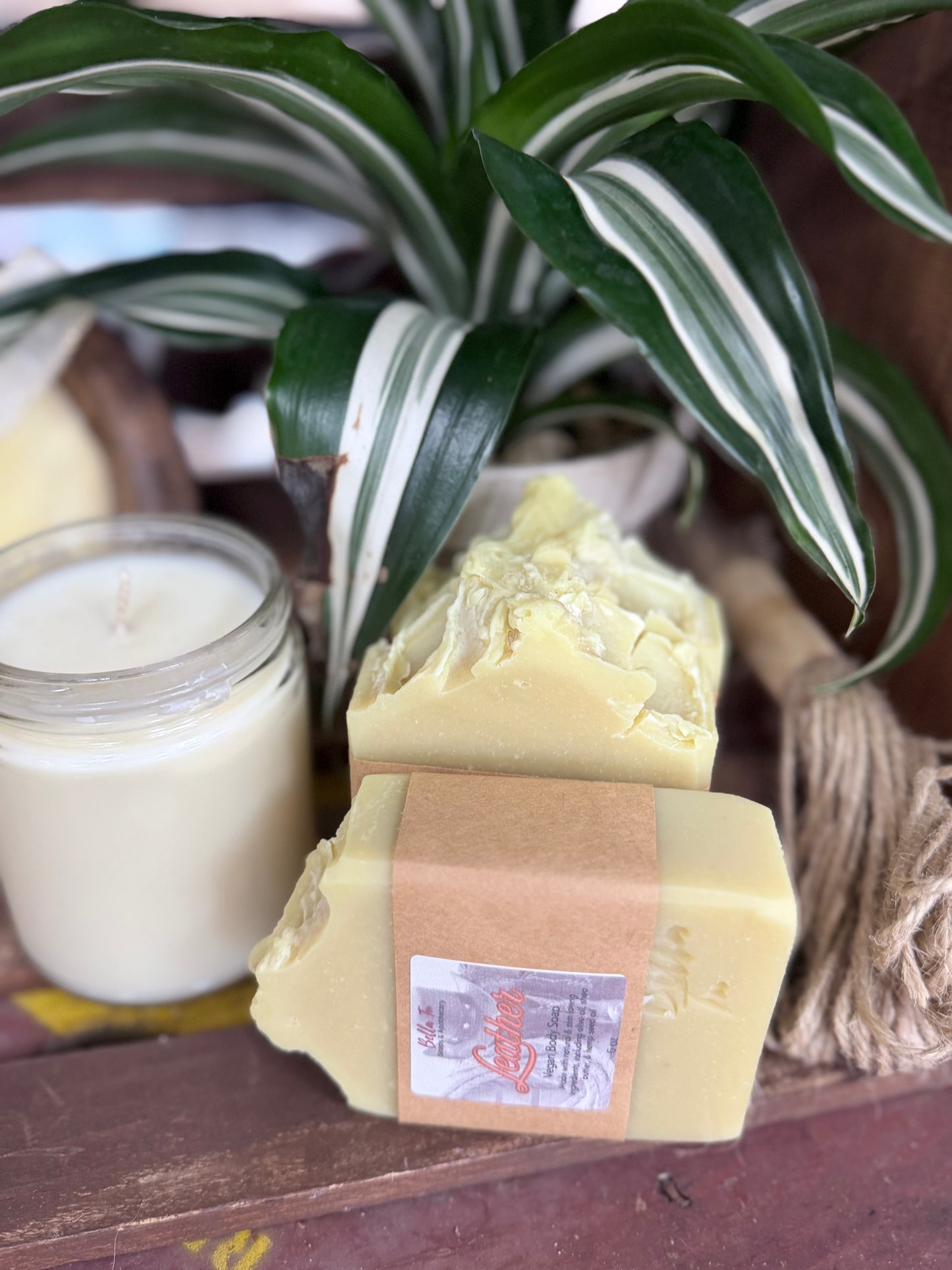 Leather Cold process Soap Artisian vegan soap